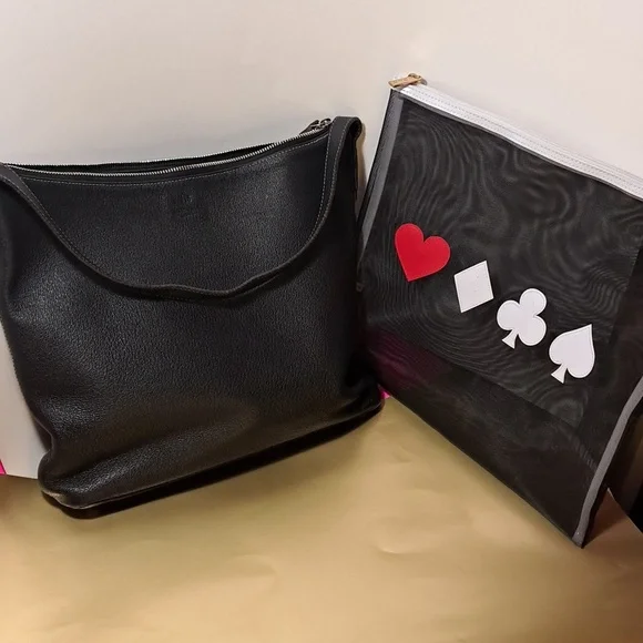 Kate Spade Classic Black Shoulder Bag Leather Made In Italy VINTAGE 1990'S Rare - Picture 2 of 13